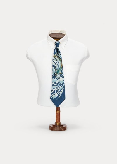 Corbatas Ralph Lauren Hombre Azules / Multicolor - Handmade Sailfish Silk - ZQGUM4925